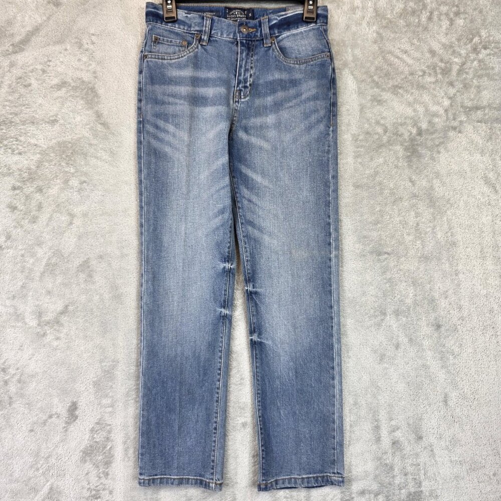 Lucky Brand Jeans Boys 14 Blue Classic Straight Stretch Denim Mid Rise Pants